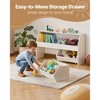 VEVOR Toy Storage Organizer, Wooden Kids Bookshelf with Storage, Toy Storage Cabinet with 2 Mobile Drawers, Kids Storage Organizer for Bedroom,White - 4 of 4