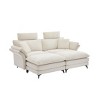Dolonm Cloud Corduroy Sectional Sofa with Ottomans, 85.8" Modern L-Shaped Loveseat for Living Room, Apartment - Beige - 2 of 4