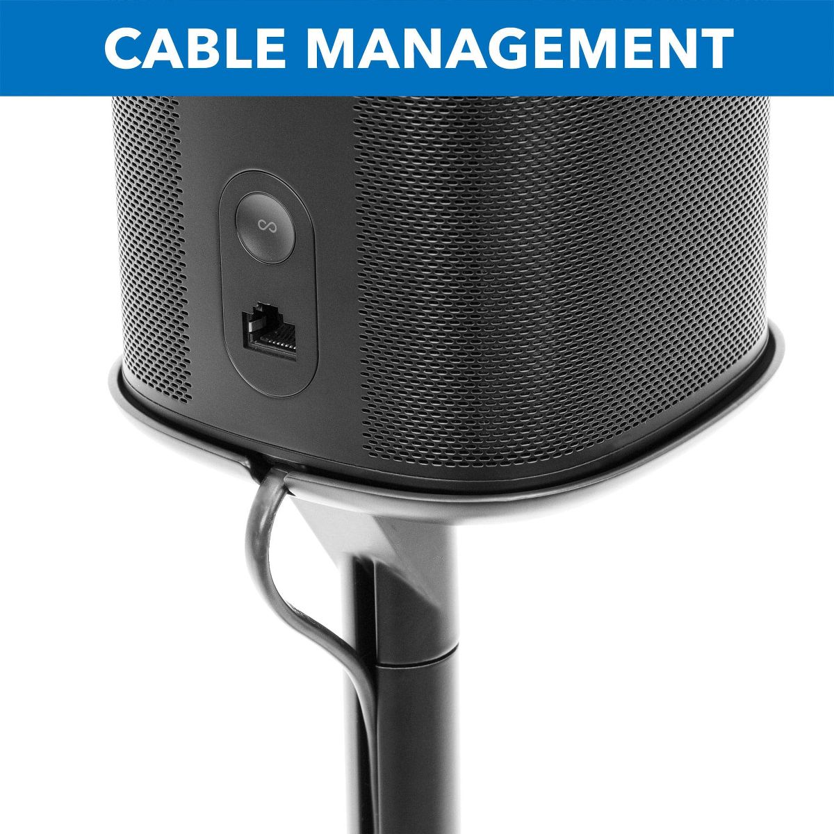 Mount-It! Speaker Floor Stand for Sonos One, SL, and Play:1 [28" Tall] Built-in Cable Management, Lightweight, Space Saving, Enhanced Surround Sound - thumbnail 7
