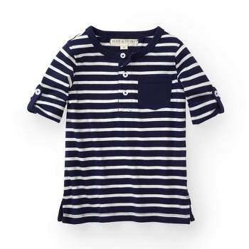 Hope & Henry Boys' Henley Pocket Tee with Rolled Sleeves, Kids