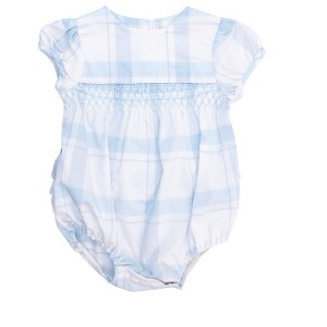 RuffleButts Baby Girls Puff Sleeve Smocked Romper - 1 of 4