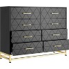 Dresser for Bedroom 8 Drawers Dresser & Chest Wooden  Wide Dresser, Metal Handle Modern Design - 2 of 4