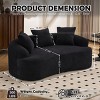 65" Curved Chenille Loveseat Sofa, Space-Saving Small Couch with 3 Pillows, No Assembly for Apartment Bedroom-3irtyhousy - 4 of 4