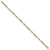 Black Bow Jewelry 4.6mm 14K Two Tone Gold Fancy Barrel Link Chain Bracelet, 8.75 Inch - 2 of 3