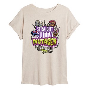 Women's - Teenage Mutant Ninja Turtles Mutant Mayhem - Straight Outta Mutagen Oversized Graphic T-Shirt - 1 of 4