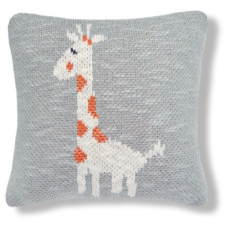 C F Home 10 x 10 Giraffe Knitted Small Petite Throw Pillow