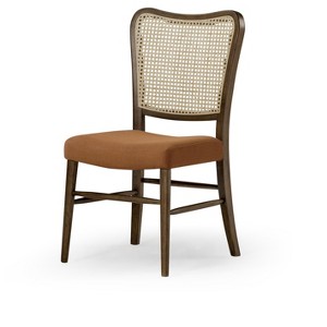 Maven Lane Vera Wooden Dining Chair with Fabric Upholstery, Set/2 - 1 of 4