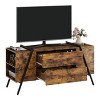 55"/47" Mid-Century TV Stand for 50–55" TVs, Media Console with Adjustable Shelf, 2 Drawers & U-Shaped Metal Legs - 2 of 4