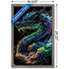 Trends International Wumples - Neon Cosmic Dragon Framed Wall Poster Prints - 3 of 4