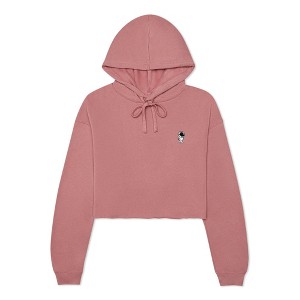 Dalix Astronaut Embroidered Fleece Cropped Hoodie Cold Fall Winter Women - 1 of 4