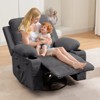 360 Swivel Nursery Recliner - Oversized Rocking Chair with Massage and Heat Recliner for Small Spaces, Nursery Bedroom Living Room Reclining Chairs - 2 of 4