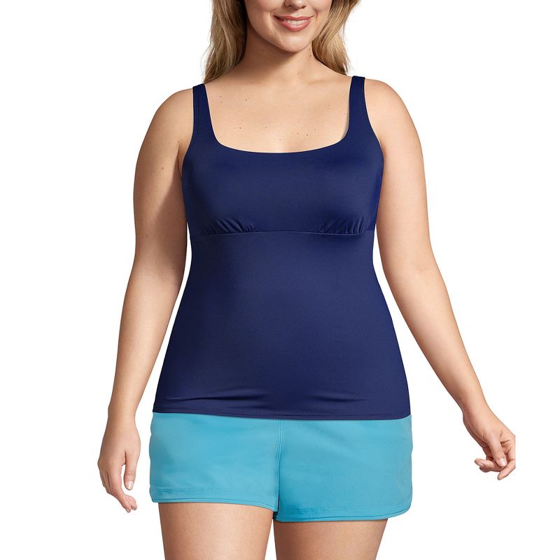 Lands' End Women's Square Neck Underwire Tankini Top Swimsuit Adjustable Straps, 1 of 7