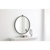 Elegant Lighting Metal frame Round Mirror with decorative hook 24 inch Black finish - 4 of 4
