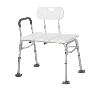 Tub Transfer Bench, Shower Chair for Bathtub W/Backrest & Padded Armrest, Height Adjustable Shower Bench - 1 of 4