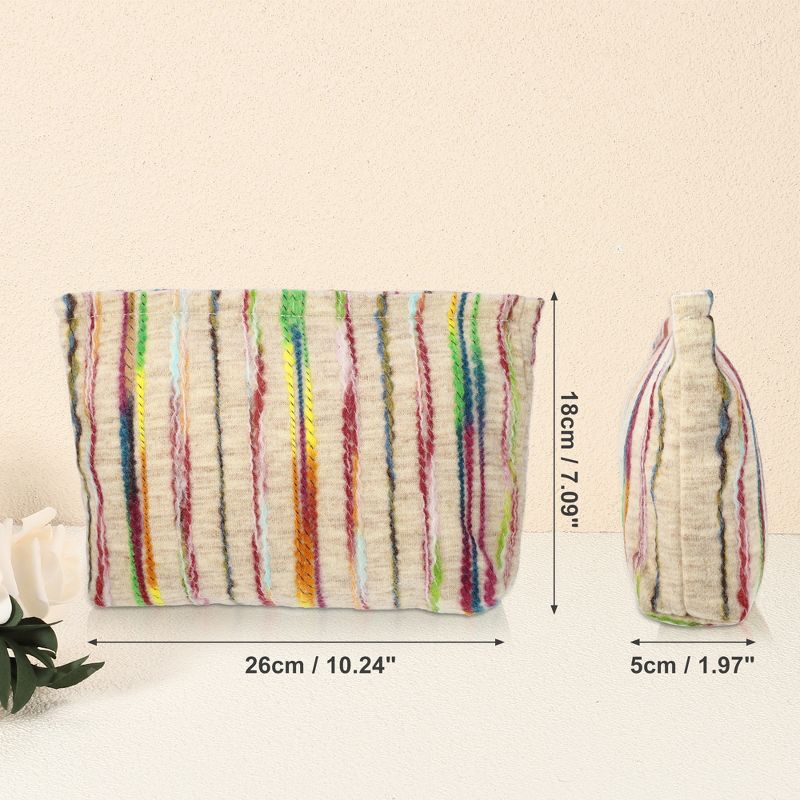 Unique Bargains Stripes Pattern Rainbow Zipper Makeup Bag Multicolored 1 Pc, 4 of 8