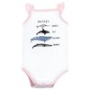 Hudson Baby Infant Girl Cotton Sleeveless Bodysuits, Girl Whale Types - 3 of 4