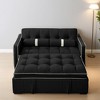 Leovsnove 55.5" Convertible Sofa Bed, 3 in 1 Velvet Pull Out Couch with Side Pockets and Adjsutable Backrest, Lumbar Pillows - 2 of 4