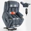 Power Lift Recliner Chair Massage Sofa Nursery Chair Upholstered Accent Chair Lounge Chair with Lumbar Heat, Cup Holders, USB Ports - ModernLuxe - 2 of 4