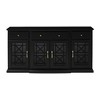 NicBex 59.75" Classic 4-Doors Sideboard,Kitchen Storage Cabinets with Glass Doors and 3 drawers for Kitchen and Dining Room,Black/Teal/White - 4 of 4