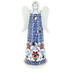 Blue Rose Polish Pottery L035 Manufaktura Large Angel Luminary - 1 of 2