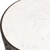 Uttermost Sabena Outdoor Side Table: Outdoor Style with White Veined Marble and Bronze Base - 4 of 4