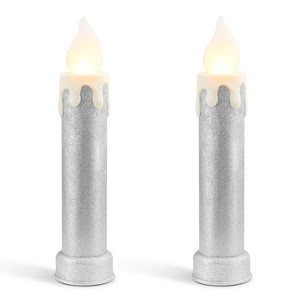 Mr. Christmas 24" LED Blow Mold Retro Metallic Candle Outdoor Christmas Decoration (Set of 2) - 1 of 4
