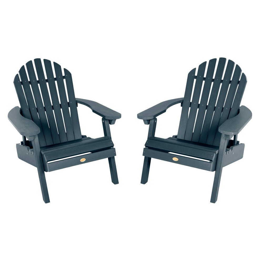 Hamilton 2pk Folding & Reclining Adirondack Chairs - Federal Blue - highwood: Weather-Resistant Outdoor Seating