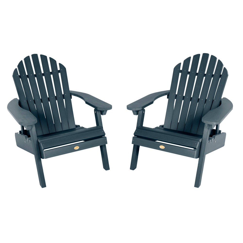 Photos - Garden Furniture Hamilton 2pk Folding & Reclining Adirondack Chairs - Federal Blue - highwo