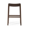 HomeRoots 31" Brown Faux Leather and Solid Wood Backless Bar Height Bar Chair - 4 of 4
