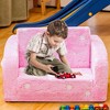 Hooseng Toddler Couch, 2-in-1 Glow-in-The-Dark Plush Kids Fold-Out Sofa, Convertible Kids Sofa to Lounger with Straight Armrests for Boys & Girls - 2 of 4
