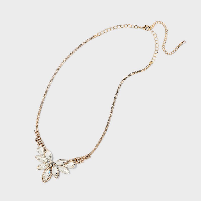 Cluster Marquise Stone Necklace - Gold, 3 of 5