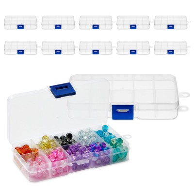 Juvale 12 Pack Mini Clear Storage Containers With 10 Grid Dividers, Small  Plastic Tackle Box For Beads, Buttons, Diy Jewelry (2.5 X 5 In) : Target