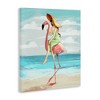 Stupell Industries Beach Woman Riding Pink Flamingo Canvas Art, 16" x 20" - 2 of 4