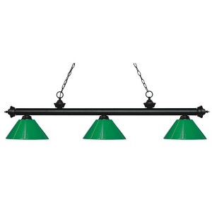 Riviera 3-Light Traditional Fixture with Multi-Colored Tiffany Shades - Matte Black - 1 of 1