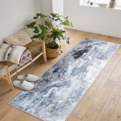 Area Rug for Living Room Modern Abstract Rug Washable Foldable Rug Non Slip Low Pile Area Rug for Office Study
