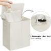 154L Double Laundry Hamper with Lid and Removable Laundry Bags, Large Dirty Clothes Hamper 2 section Collapsible Laundry Basket - 4 of 4