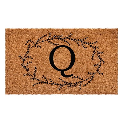 Calloway Mills Rustic Leaf Vine Monogrammed Doormat 24 In. x 48 In. (Letter Q)