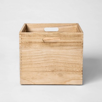 Large Wood Milk Crate Toy Storage Bin, Stackable Storage Crates Wood