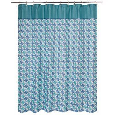 Grid Overlap Shower Curtain Blue - Allure Home Creation