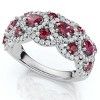 Pompeii3 1Ct Wavy Ruby & Diamond Ring 14k Gold Lab Created - 3 of 4