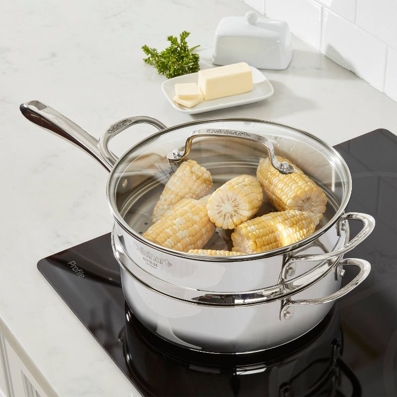 Cuisinart Classic 3.5qt Stainless Steel Saute &#38; Steamer Set with Helper Handle and Cover - 83-3, 4 of 9