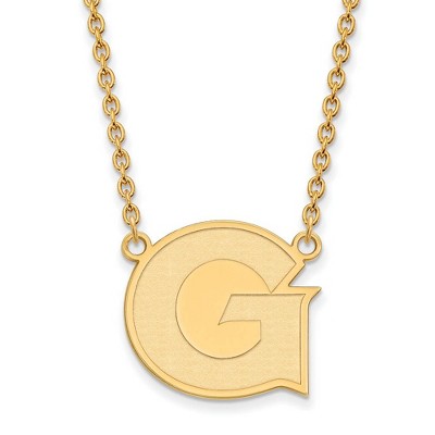 Black Bow Jewelry 10k Yellow Gold Georgetown Hoyas NCAA Necklace 18 Inch