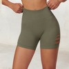 Anna-Kaci Active Women's High Waist Cutout Detail Compression Shorts with Seamless Design - 3 of 4