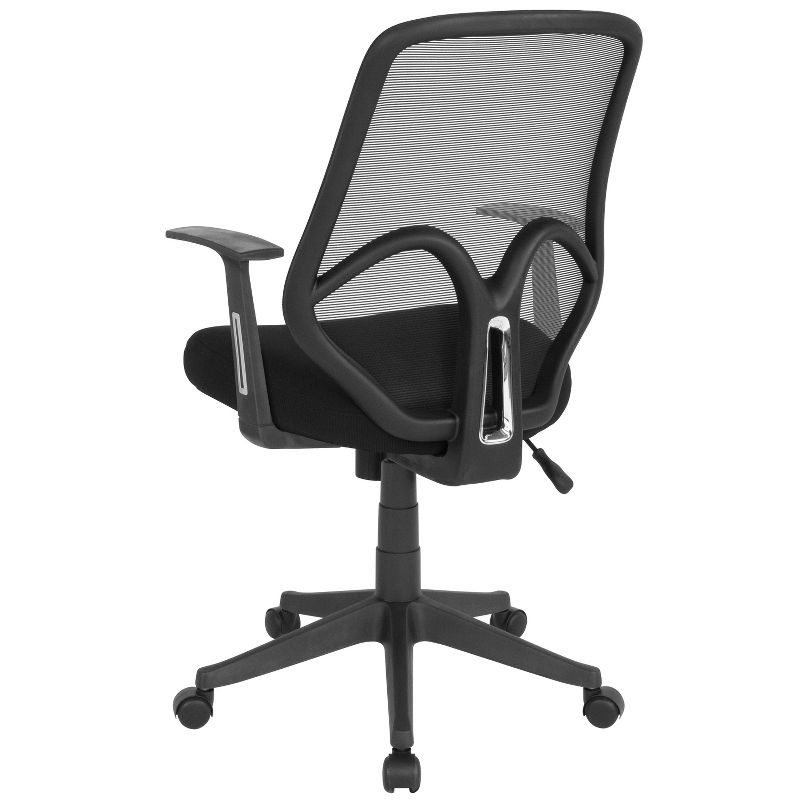Flash Furniture Salerno Series High Back Black Mesh Office Chair with Arms, 3 of 8
