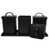 Set of 3 Black Metal Canisters with Tray - Foreside Home & Garden - image 2 of 4