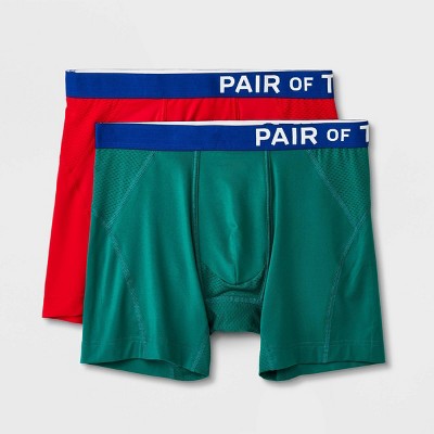 Pair Of Thieves Men's Supercool Boxer Briefs 2pk - Green/red Xl : Target