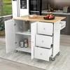 Rolling Kitchen Island Cart, with Wood Desktop, Cabinet and Drawers, Spice Rack, Towel Rack, Wine Rack, for Kitchen, Dining - 3 of 4