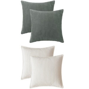 REGALWOVEN 4 Pcs Solid striped Modern Couch Sofa Home Pillow Covers 18" x 18" - 1 of 4