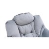 Living Room Chairs Modern Cotton Fabric Lazy Chair, Accent Contemporary Lounge Chair, Single Steel Frame Leisure Sofa Chair with Armrests Light Gray - 4 of 4