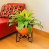 ACHLA Designs 16" Wide Galvanized Steel Planter Bowl with Black Wrought Iron Plant Stand Burnt Sienna: No Assembly, Indoor/Outdoor Use - 2 of 4